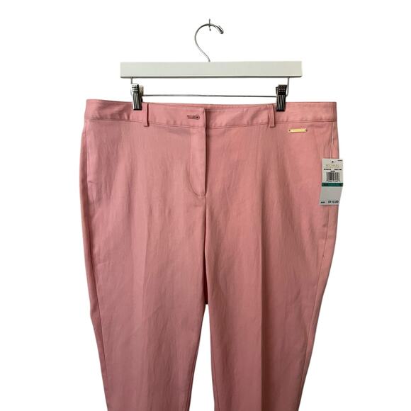 MICHAEL KORS WOMENS BASICS TROUSERS PANTS QUARTZ PINK SIZE 16 COTTON BLEND - Picture 3 of 14